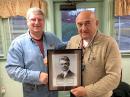 ARRL Hudson Division Director Mike Lisenco, N2YBB (L), presented the Maxim Society plaque to OCARC President Bruce Baccaro, K2ULZ, on April 20.